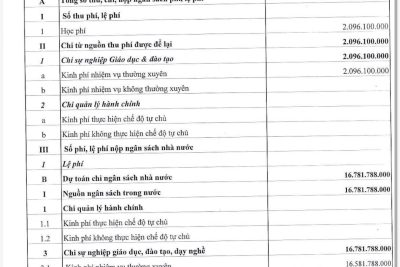 Quyết định về việc công bố công khai dự toán ngân sách năm 2026 của trường THCS Trần Phú